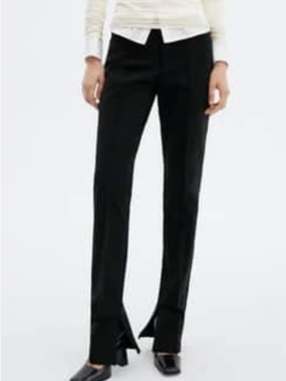 MNG Split hem Trousers Dress pant Black Womens plus 18 Career Capsule Staple